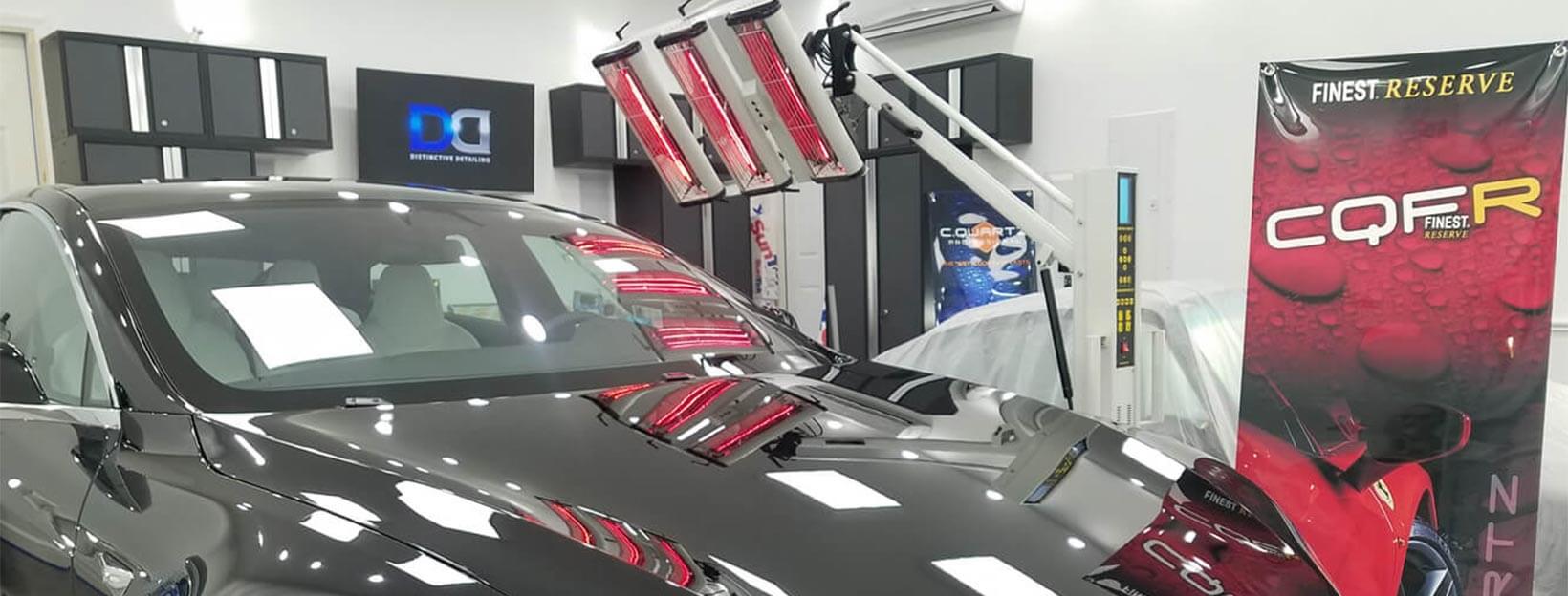 Ceramic coating undergoing infrared curing